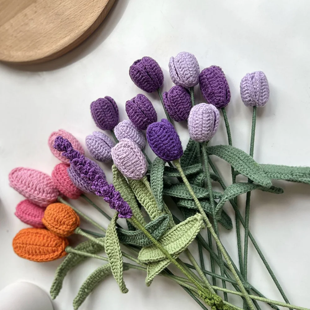 Creative hand-woven simulation bouquet tulip interior decoration