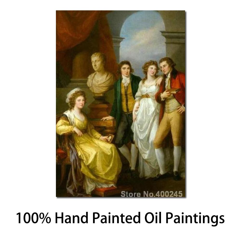 Cotton Tshirt Painting by Angelica Kauffman Family Portrait of Catherine Petrovna Baryatinskiy Room Decor Oil on Canvas Handmade High Quality t -shirt Tee