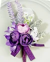 10PCS Purple White Wedding Catering Bridal Groom Guests Corsage Boutonniere Wrist Artificial Flower Bouquets