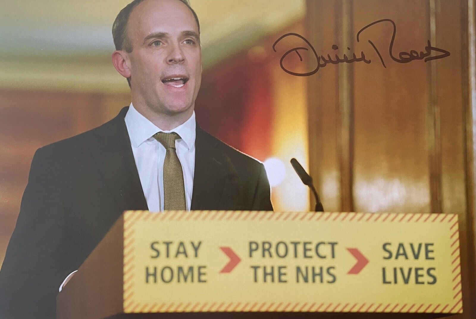 Dominic Raab Genuine Hand Signed 12x8 Photo Poster painting