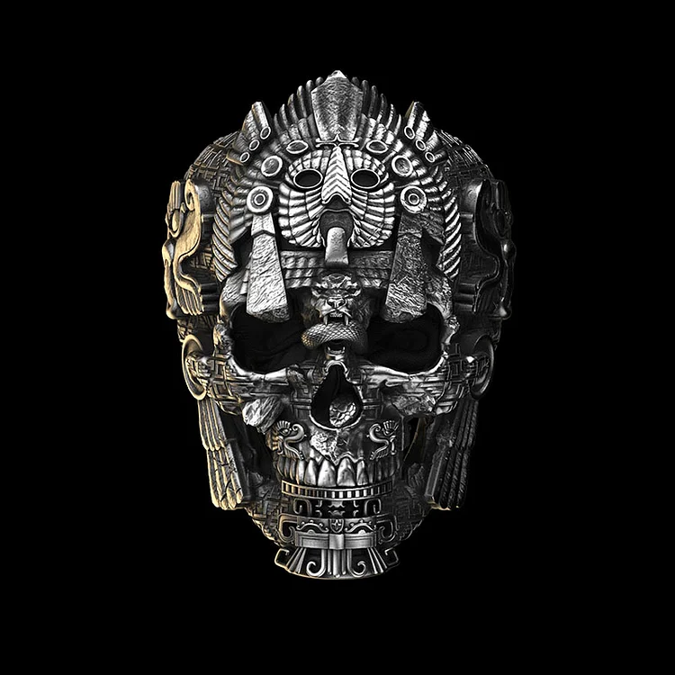 MesoSkull Ring Sterling Silver