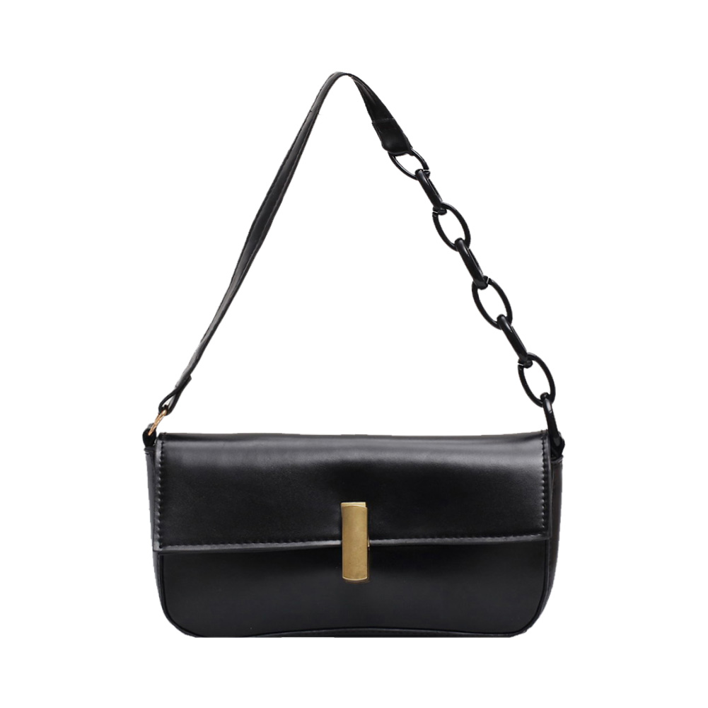 

Elegant Women Handbag Pure PU Acrylic Chain Totes Shoulder Bags -Black, 501 Original