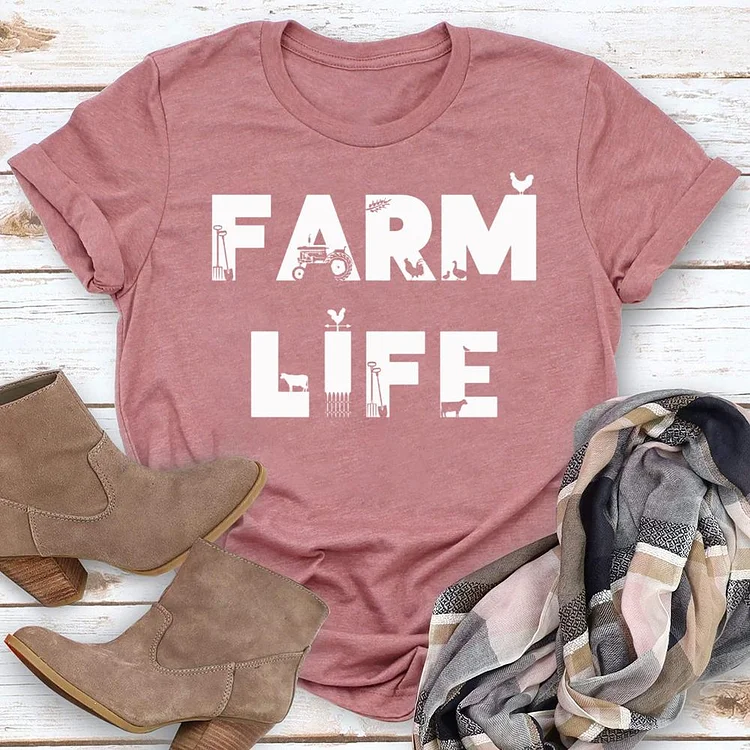 Farm Life Round Neck T-shirt-0025000