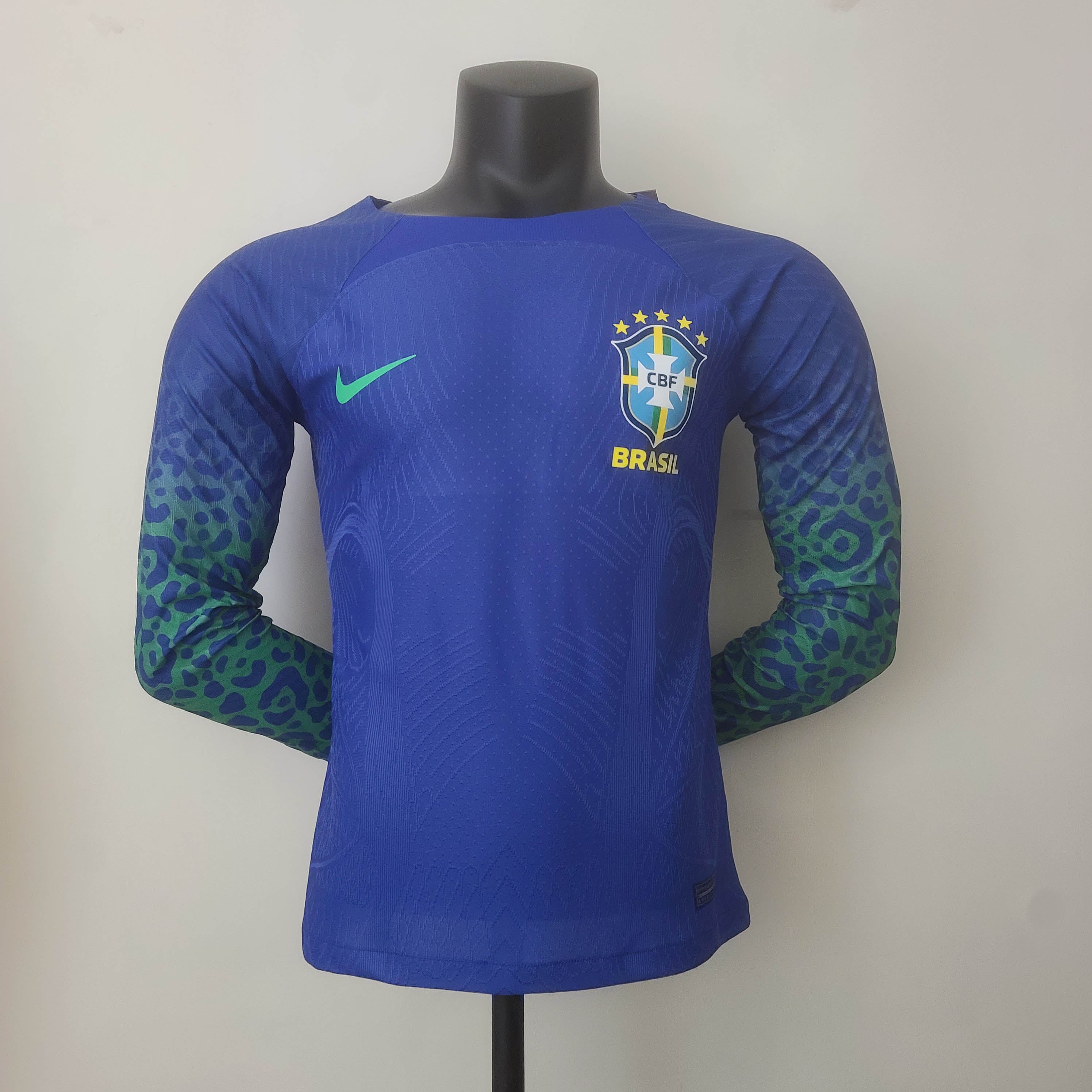 2022 FIFA World Cup Long Sleeve Player Version Brazil Away Soccer Jersey mysite