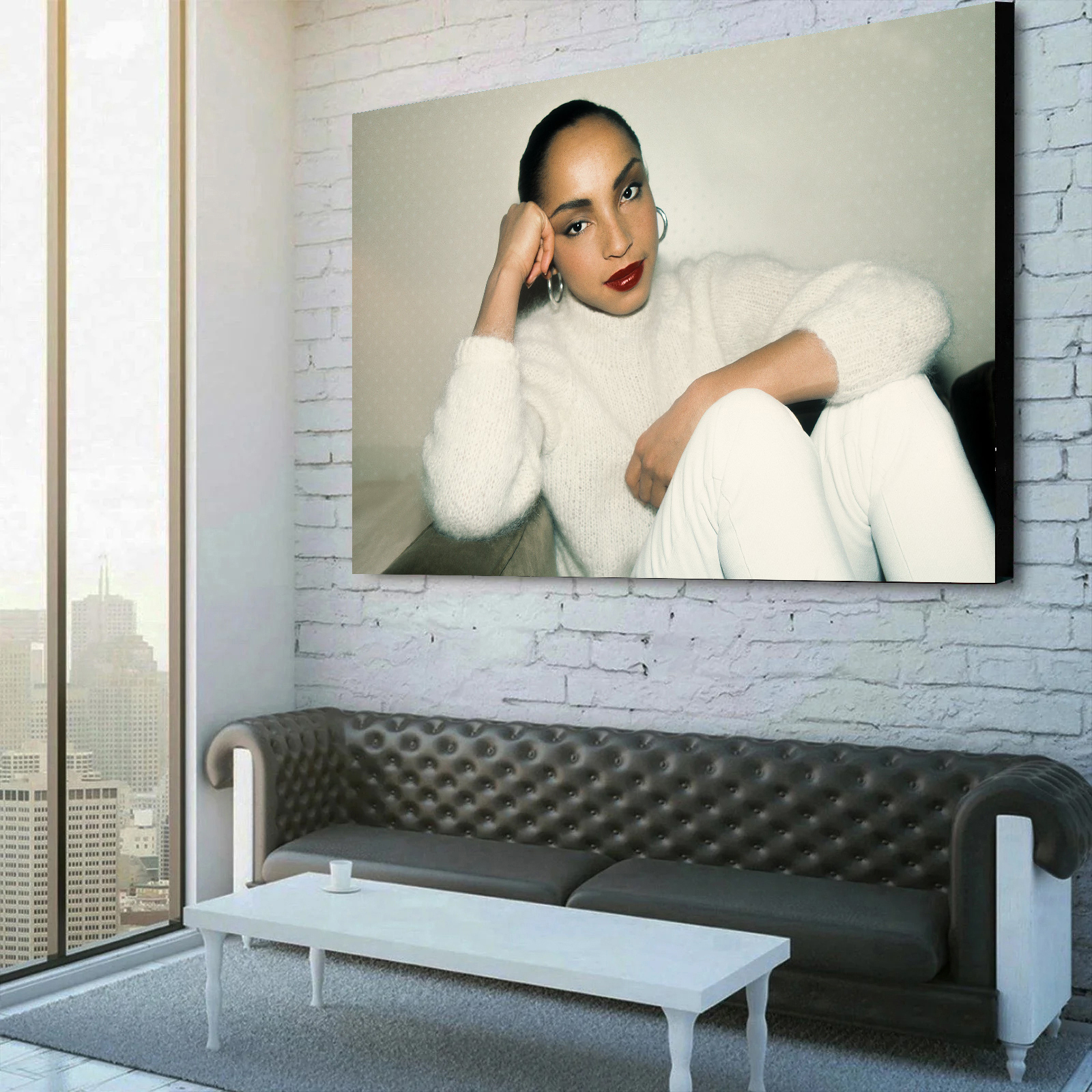 Portrait of Sade Adu in 1985 Canvas Wall Art 