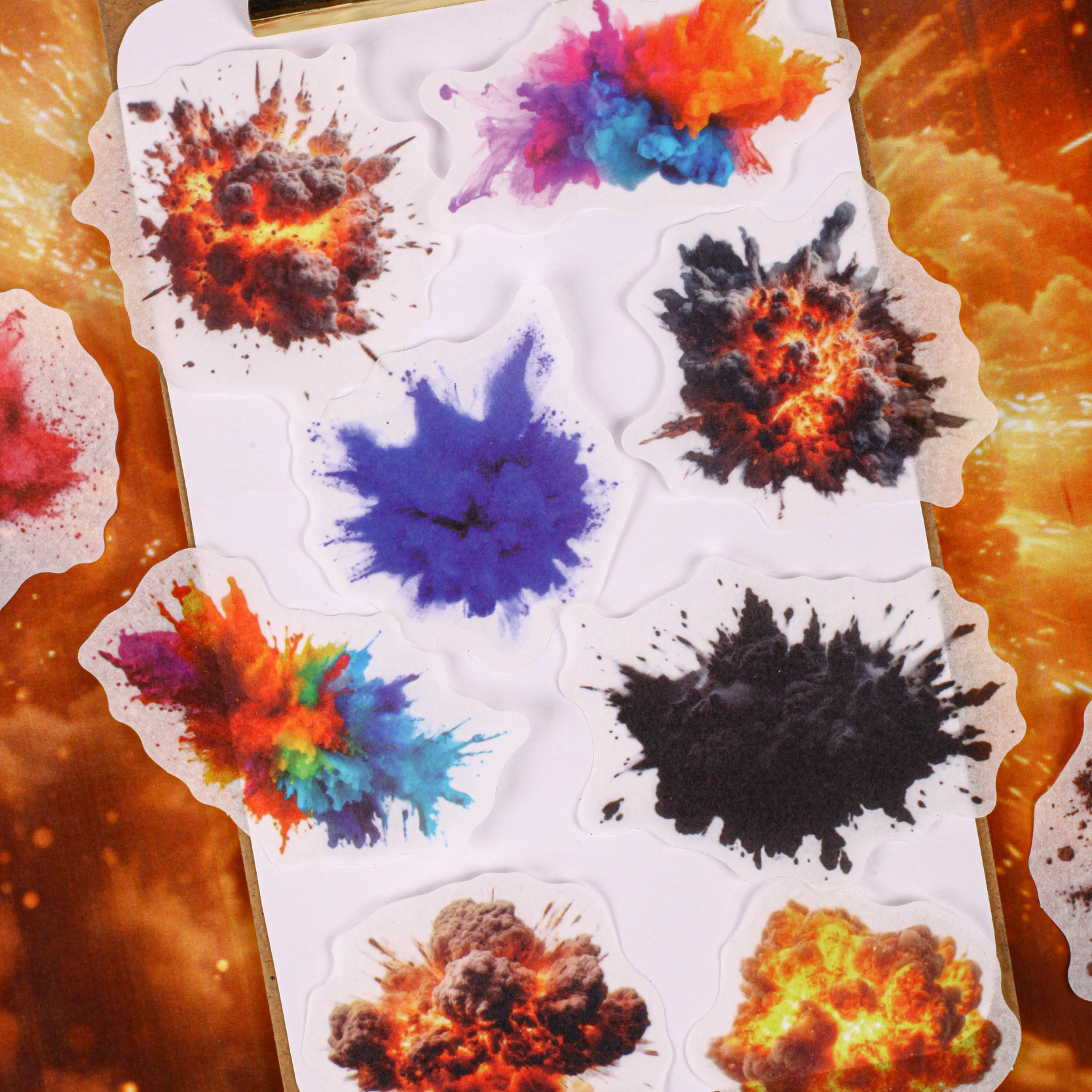 와시 스티커 - 폭발의 순간 시리즈 빈티지 수채화 번짐 효과