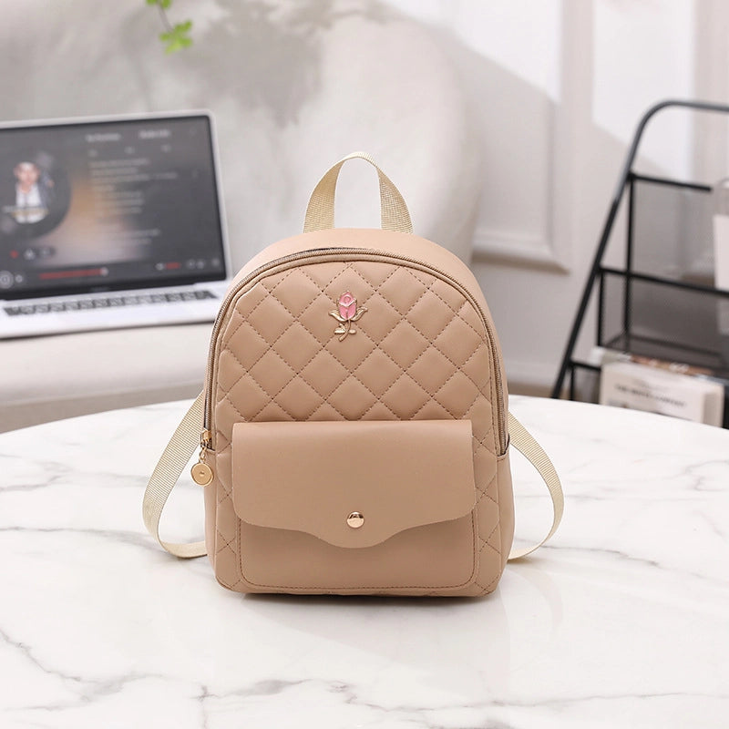 Solid Color Flower Casual Travel Women’s Backpack