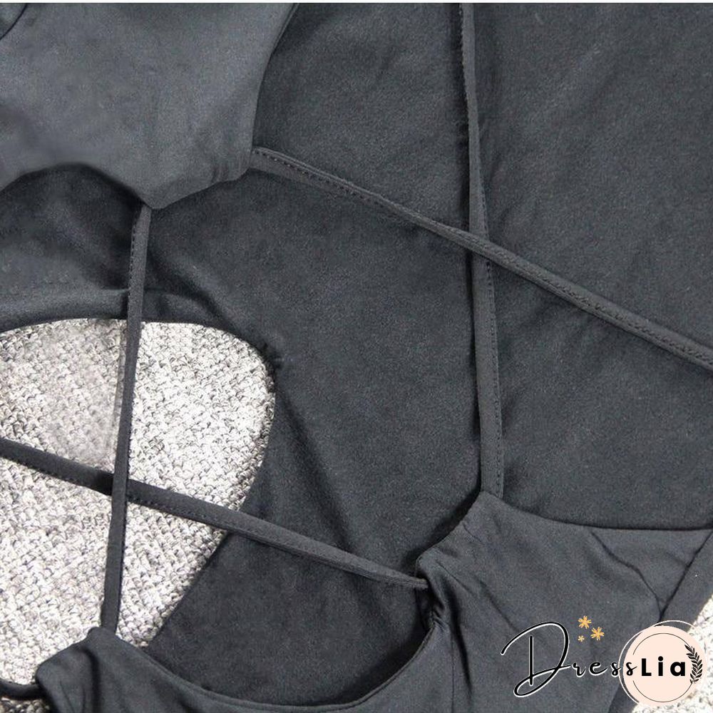 Autumn Woman Clothes Sexy Party Mini Black Dress Long Sleeve Solid Color Bandage Dresses For Women Fall Women's Clothing