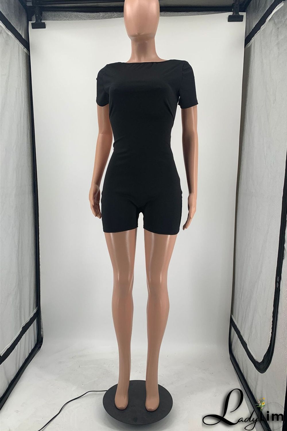 Yellow Fashion Casual Solid Basic O Neck Skinny Romper