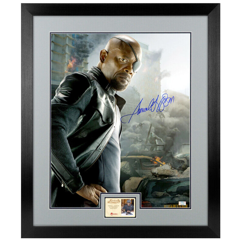 Samuel L. Jackson Autographed Avengers Director Nick Fury 16x20 Framed Photo Poster painting