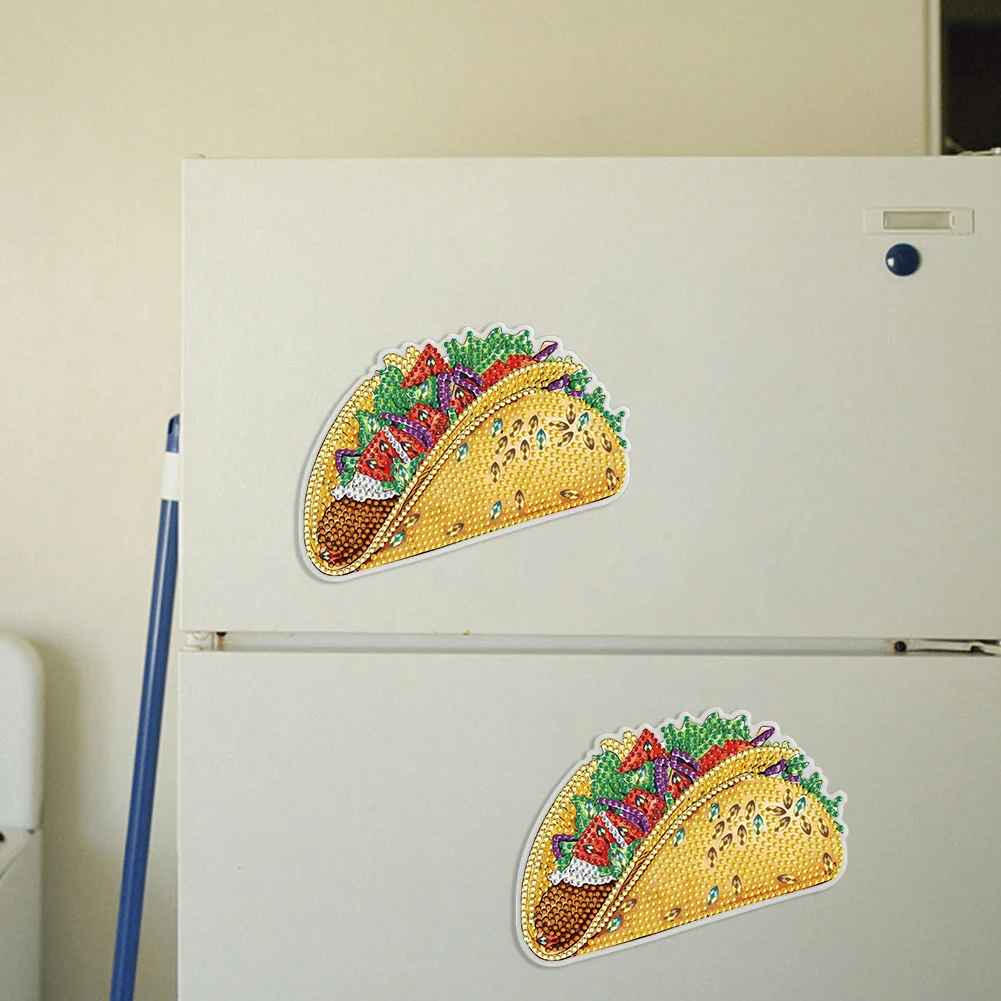 1pcs DIY Taco Diamond Painting Magnets Refrigerator for Adults Kid Office Car Fridge