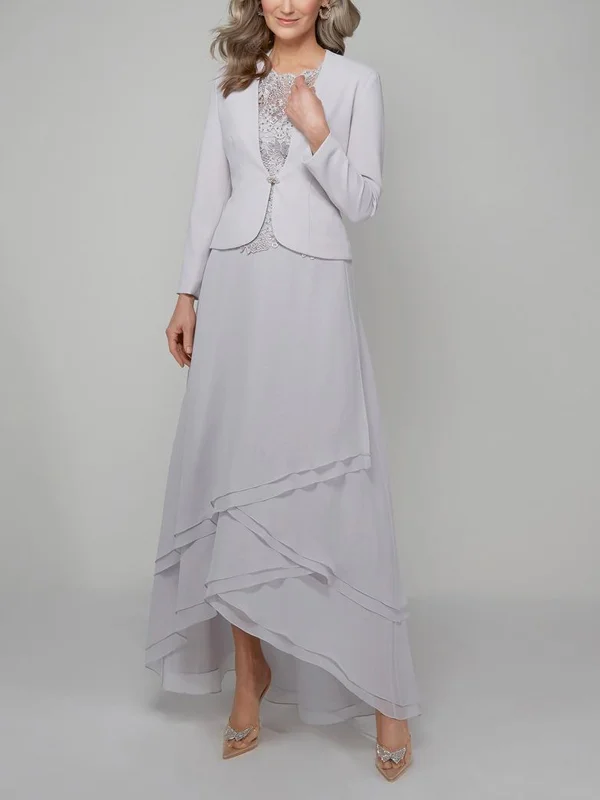 Lace Solid Color Dress Top Suit