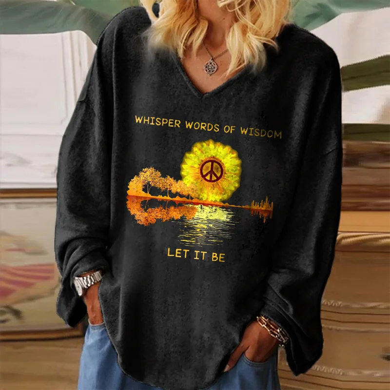 Whisper Words Of Wisdom Let It Be Printed V-neck Women's T-shirt