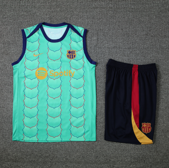24/25 Barcelona Vest Training Kit Light Green Football Shirt Thai Quality
