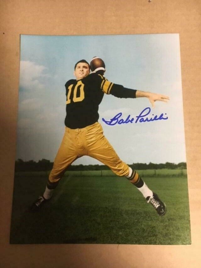 Babe Parilli Boldly Signed 8x10 Action Photo Poster painting w/COA