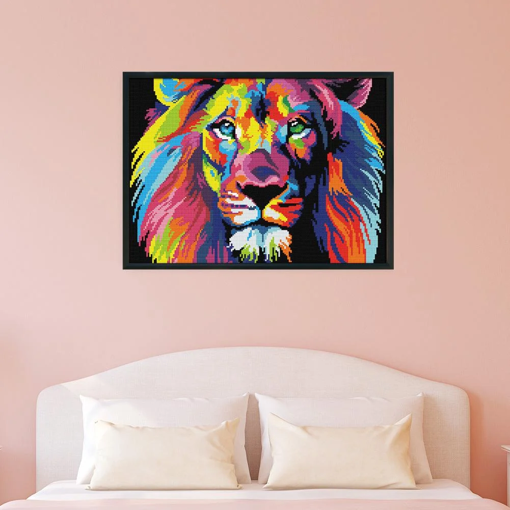 14ct Stamped Cross Stitch - Color Lion(40*32cm)