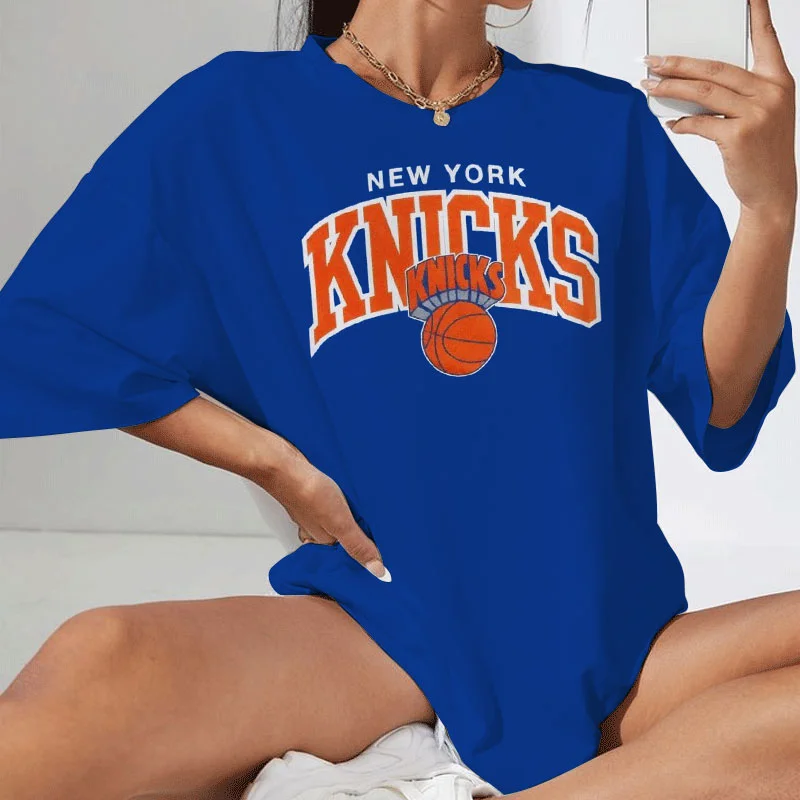 Women's Casual Loose Basketball Support New York Knicks T-Shirt