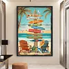 Beach Sign-11CT Stamped Cross Stitch 40*60cm/15.75*23.62in(Big Size)
