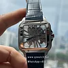 Cartier Santos Large Skeleton WHSA0015 Hand Wind Blue leather strap 40mm Super Clone