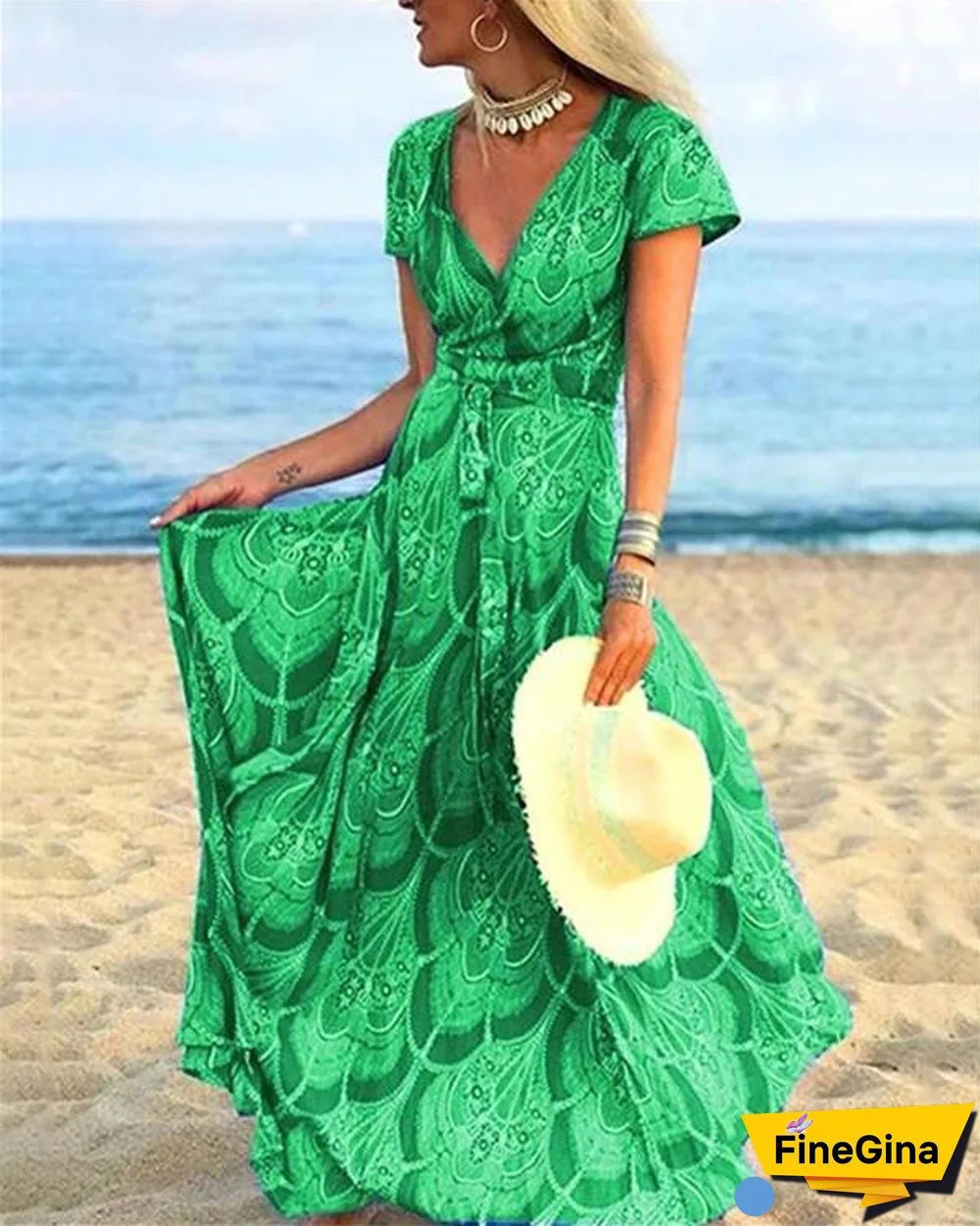 Floral Summer Holiday Daily  Women Fashion Maxi Dresses