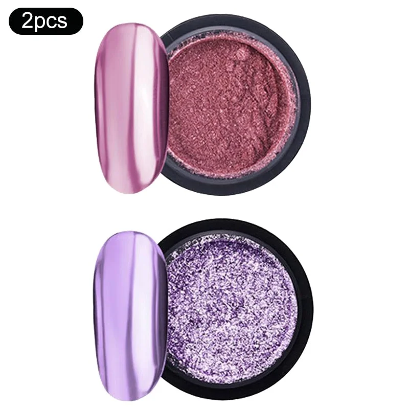 1 Box Rose Sliver Bubble Mirror Powder Metallic Nail Art Glitter iridescent Chrome Dust Sparkling Flakes Pigment Decoration
