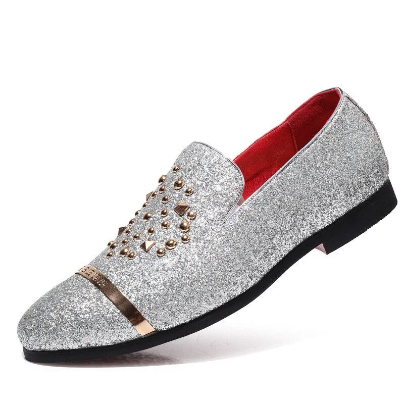Italian Fashion Glitter Loafers Men New Arrival 2020 Coiffeur Wedding Dress Formal Shoes Men Elegant Party Shoes Men Classic