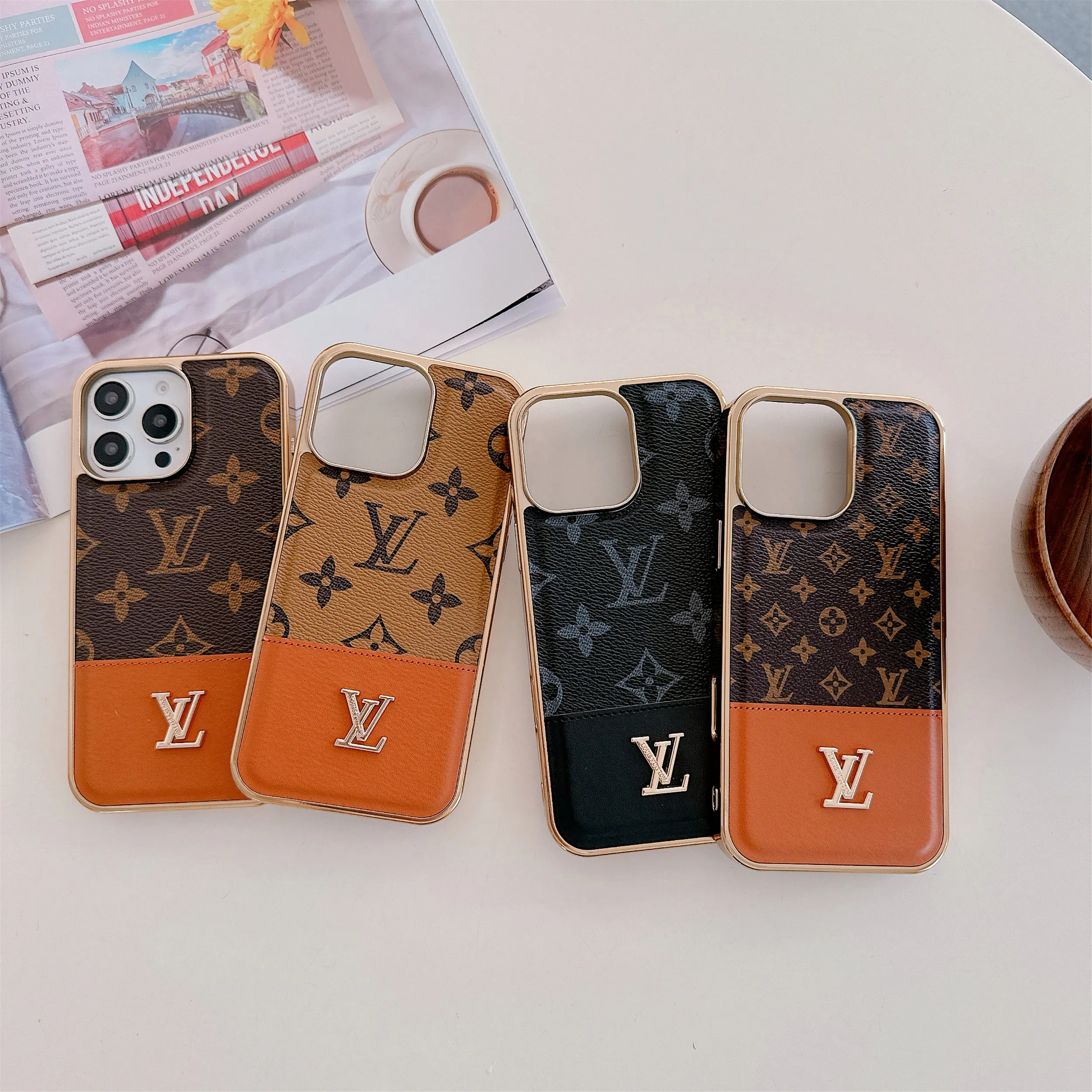 Luxury Electroplated Canvas Louis Vuitton Apple iPhone Cases