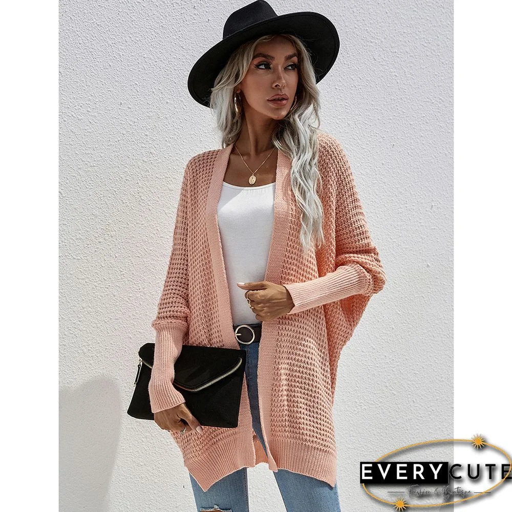 Orange Pink Drop Shoulder Oversized Long Cardigan