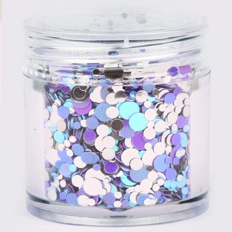 10ML Canned Nail Art Mixed Mini Round Sequins DIY Manicure Supplies Tools Colorful Dots Paillettes Nail Art Decoration Design