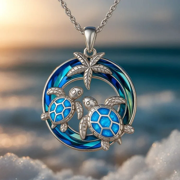Ocean turtle and starfish design for a luxurious and high-end necklace