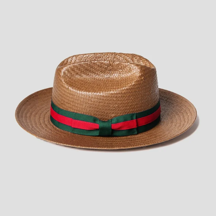 Clearance-Miller Ranch Fedora -- Patriotic Straw [BUY 2 FREE SHIPPING & BOX PACKING]