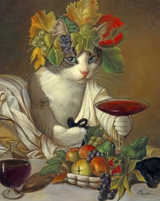 

Cat Drinking Wine – Paint By Numbers - 40*50CM, 501 Original