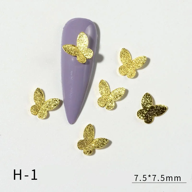 Nail Decoration Tips Elegant Butterfly Designs Metal Jewelry 50 Pcs/Set For Beauty Salons