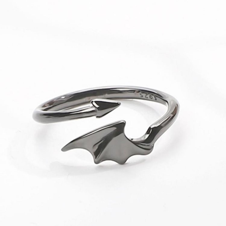 Cute Devil Wings 925 Silver Couple Rings
