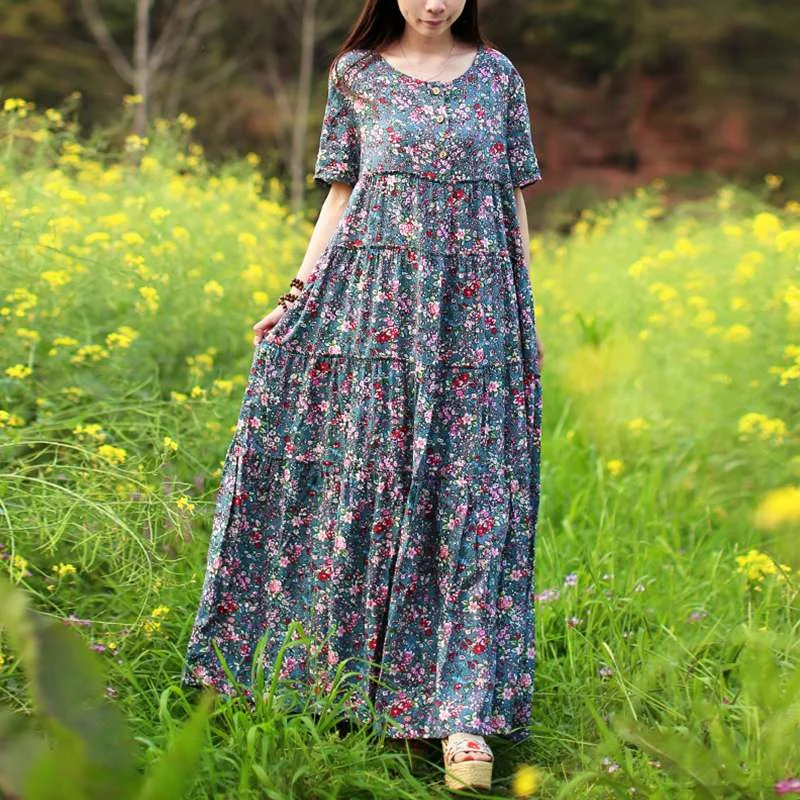 Elegant Printed Dress ZANZEA 2022 Women's Floral Sundress Long Sleeve Maxi Vestidos Female O Neck Casual Baggy Robe Oversized