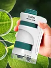 Pocket Microscope Built-in LED Light 60X-180X LED Pocket Microscope with 60x-180x Magnification for Children Students Adults Laboratory School