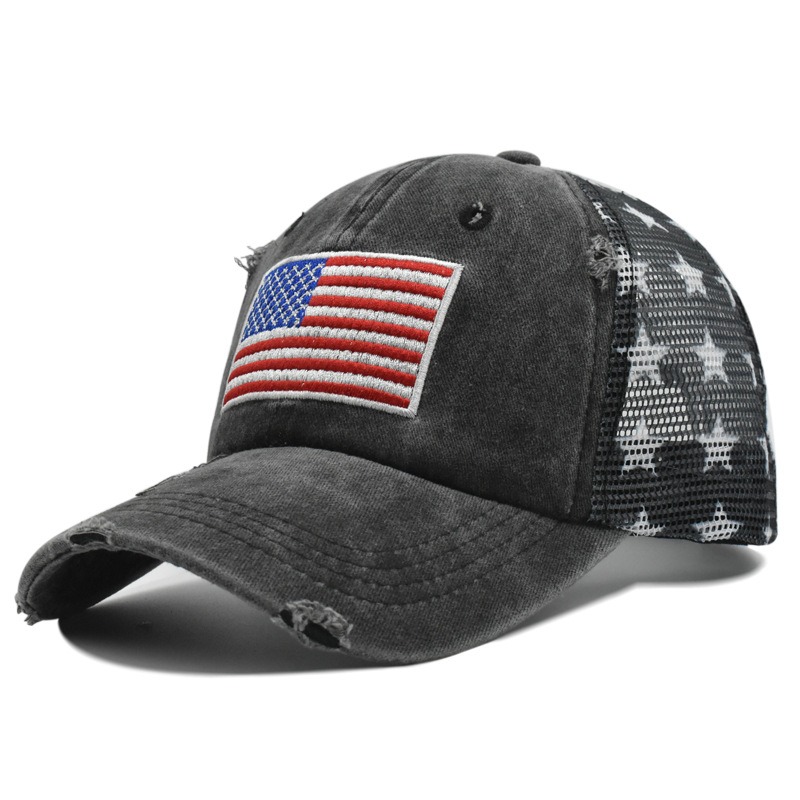 Embroidered American Flag Mesh Adjustable Baseball Cap | ARKGET