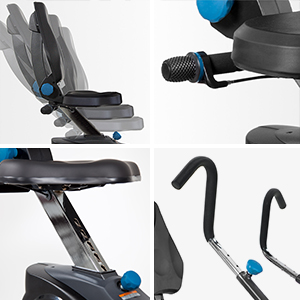 Adjustable seat, handles and resistance settings