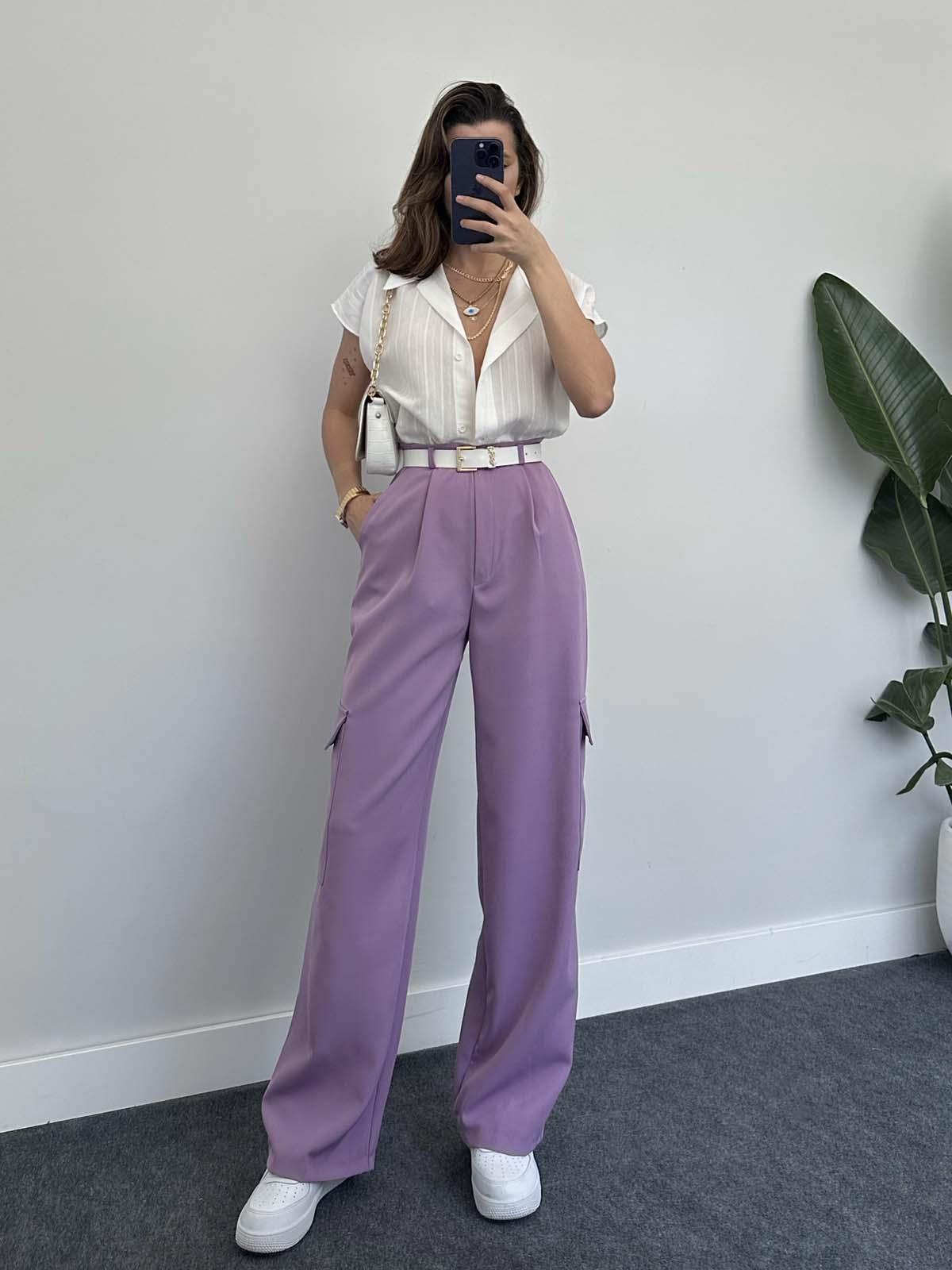 Ivan Lilac Cargo Pocket Trousers