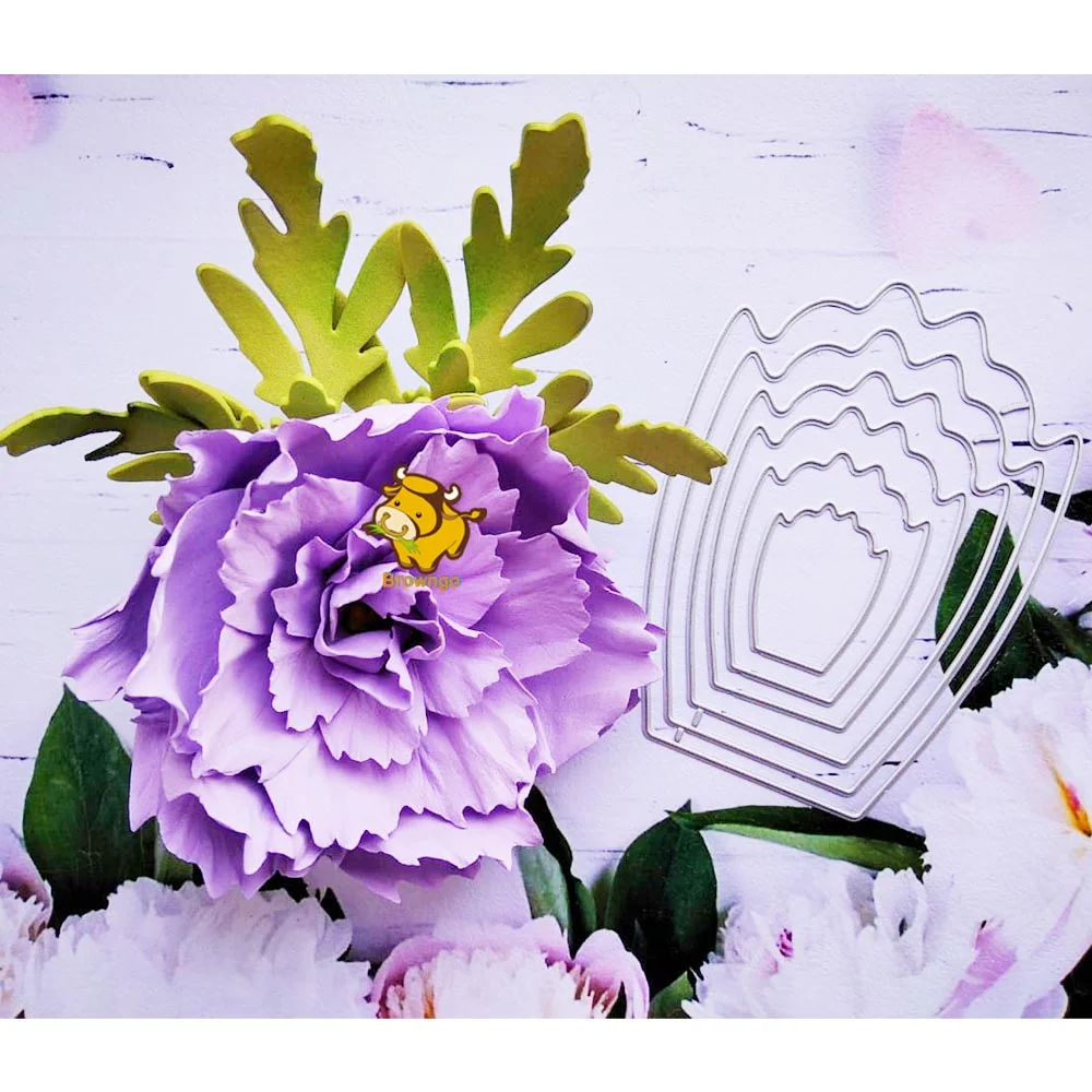 Peony Flower Cutting Die Metal Stencil DIY Scrapbooking Paper Cards Making Embossing Folder Template New Craft Dies Cut 2020