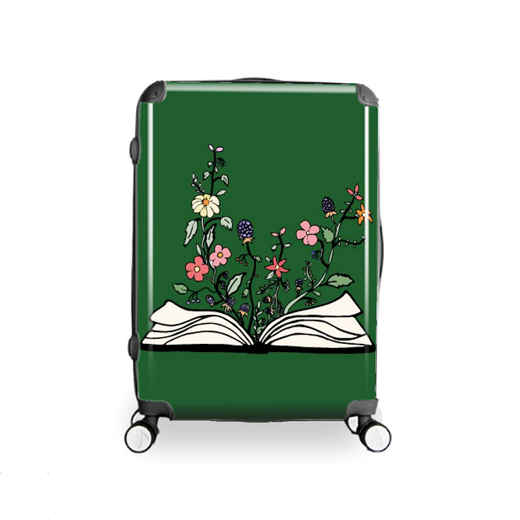 Flowers Growing From Old Book, Flower Hardside Luggage
