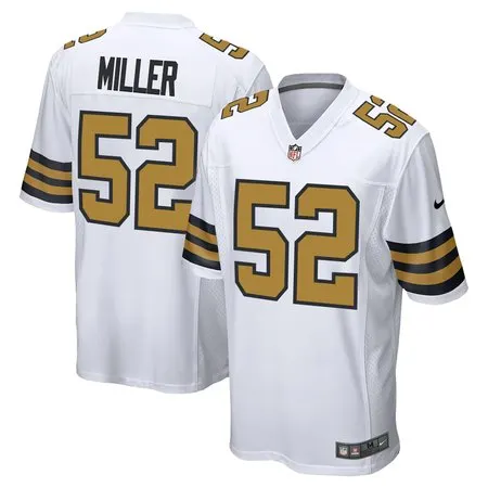 Men's New Orleans Saints #52 Christen Miller White 2026 NFL Draft Game Jersey
