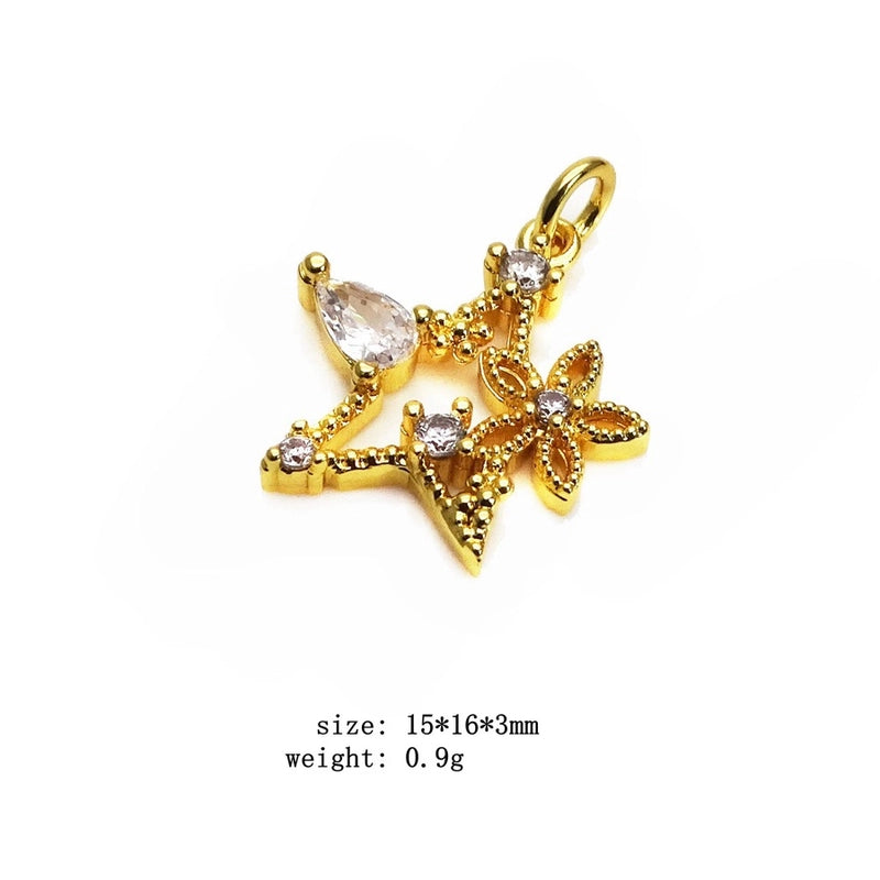 1 Piece Copper Zircon Heart Shape Pendant