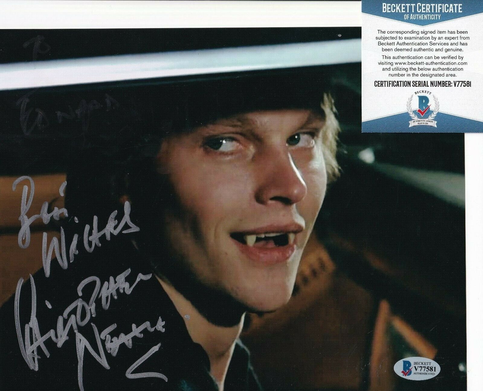 CHRISTOPHER NEAME signed (DRACULA A.D 1972) Movie 8X10 Photo Poster painting BECKETT BAS V77581