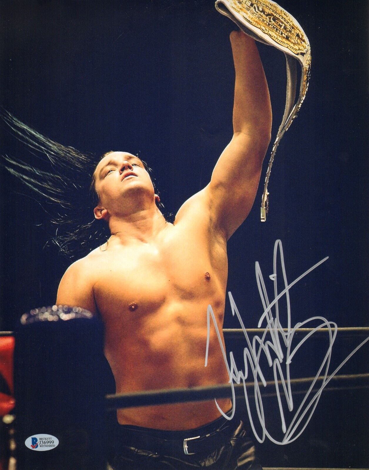Jay White Signed 11x14 Photo Poster painting BAS COA New Japan Pro Wrestling Picture Autograph 8