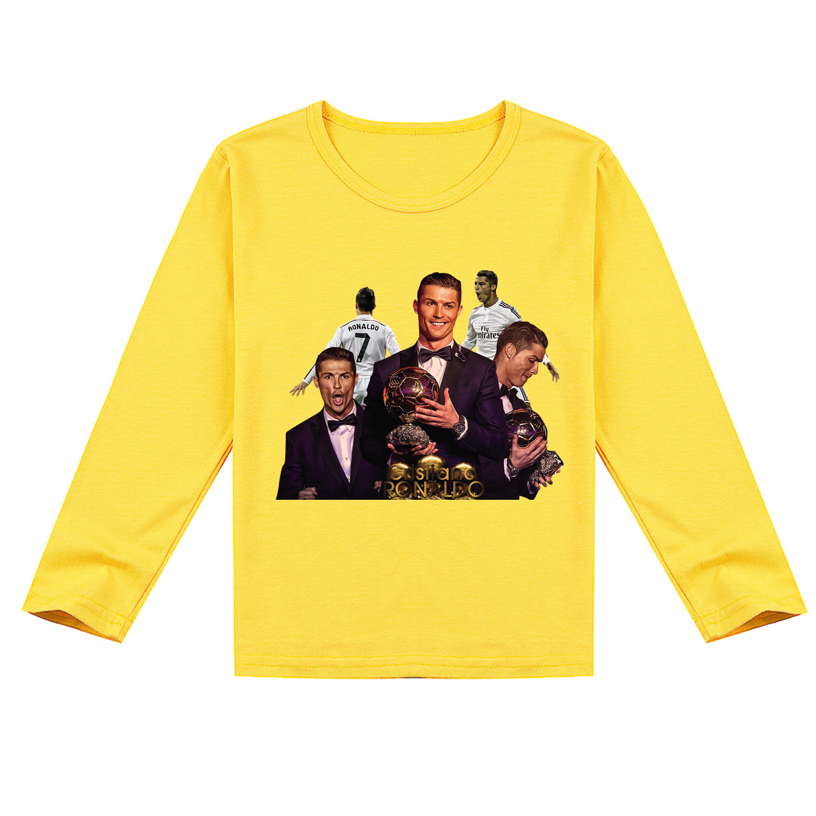 Mayoulove Kids Cristiano Ronaldo Long Sleeve T-Shirt - Unisex Soccer Tee for Boys  Girls, Perfect for Fans-Mayoulove