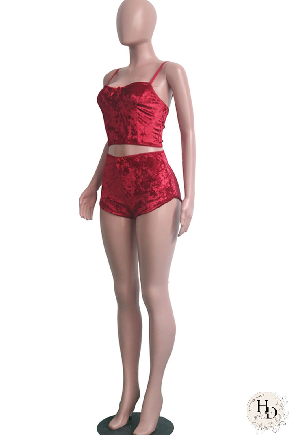 Pink Polyester Sexy Solid Two Piece Suits Straight Sleeveless