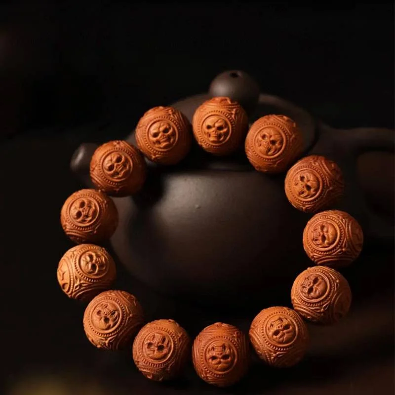 Skull Beads Laoshan Sandalwood 18mm 20mm Beads Bracelet