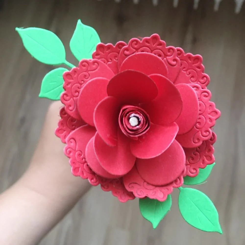 Metal Cutting Dies For Scrapbooking Die Rose Flower Leaves Cut Dies DIY Paper Cards Craft Diy Metal Cutting Dies Flowers Tree