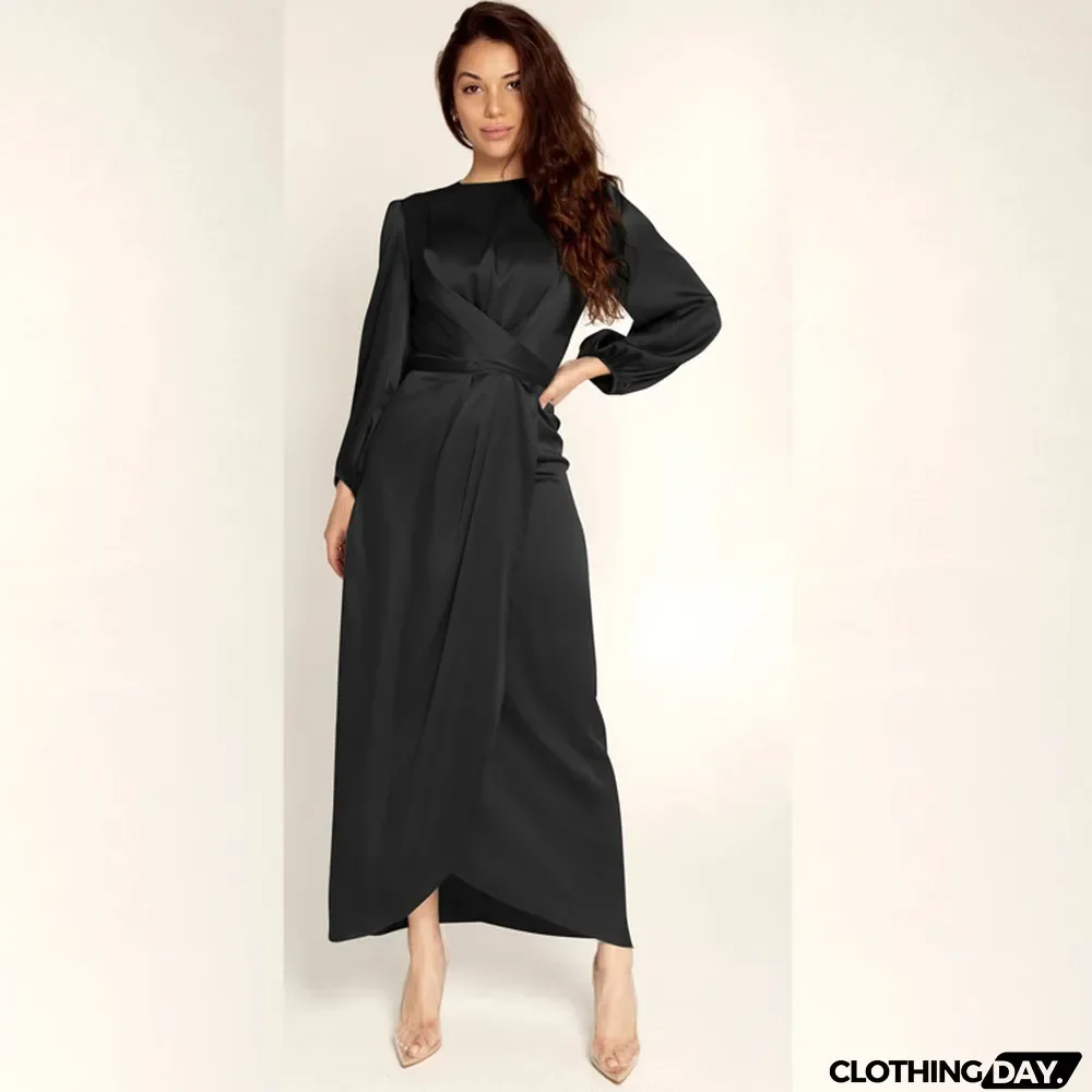 Feminine tunic dress,satin maxi dress in Dubai